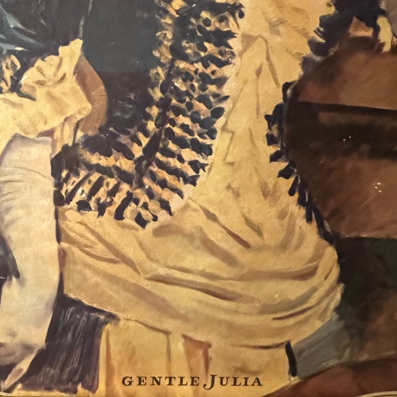 Vintage 1970 gentle julia attic shop calendar sign monticello framed read 8.5” - Picture 4 of 14